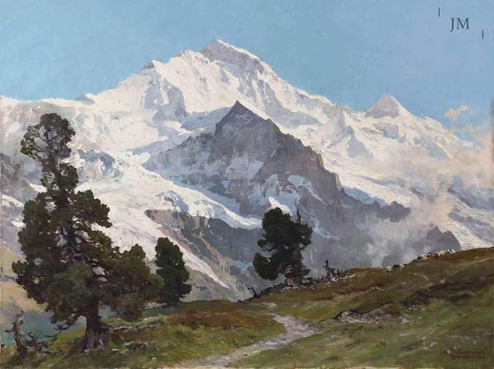 The Jungfrau Massif seen from below Männlichen, Bernese Oberland, Switzerland